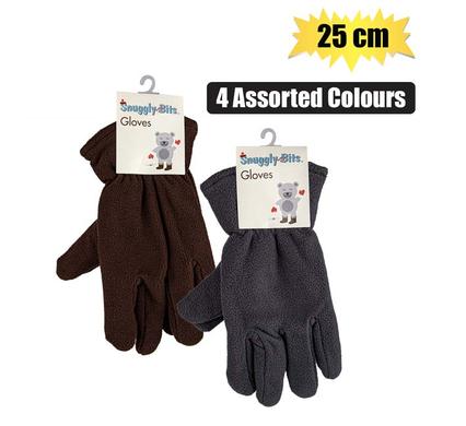 Snuggly Bits Gloves Adult Fleece Plain Assorted 25cm