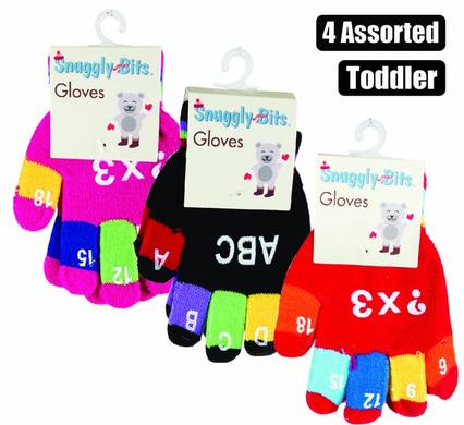 Snuggly Bits Gloves Toddler Acr Knit Letters/Nos.