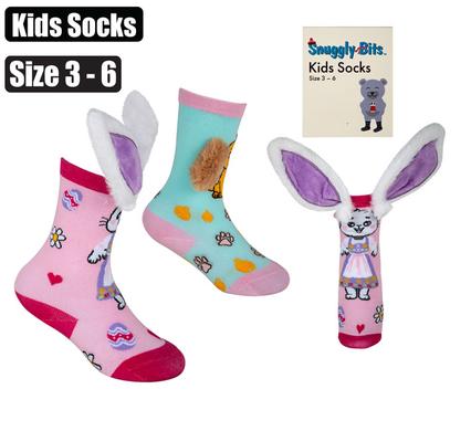 Snuggly Bits Socks Indoor 3D Long Socks Size 3-6Yrs
