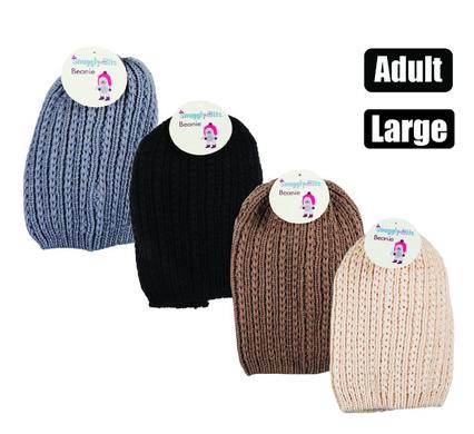 Snuggly Bits Beanie Adult Knitted Large Fit Assorted
