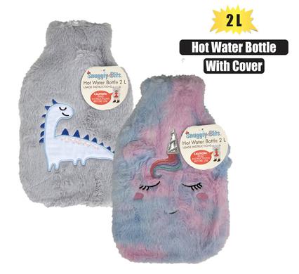 Snuggly Bits Hotwater Bottle With Plush Cover Unidino 2L