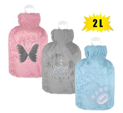Snuggly Bits Hotwater Bottle With Plush Cover Embrod 2L