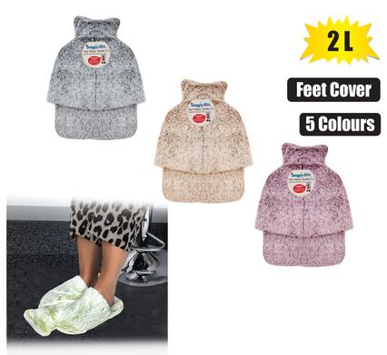 Snuggly Bits Hotwater Bottle With Plush Feet Cover 2L