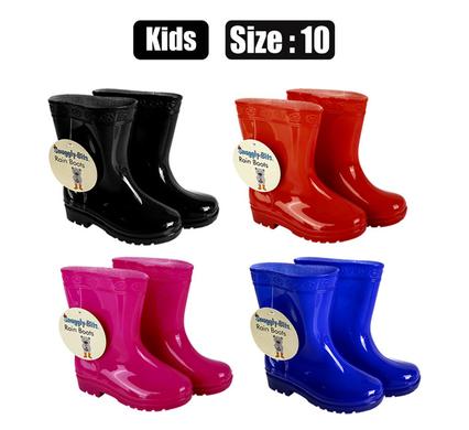 Snuggly Bits Rainboot Kids Plain Colour Size 10