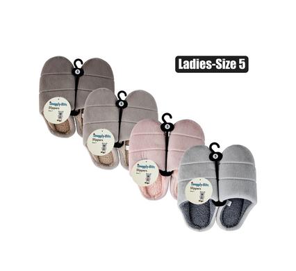 Snuggly Bits Slipper Slip-In Plain Pvc-Sole Size 5