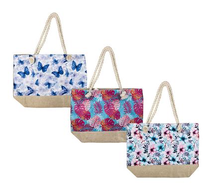 Beach Bag 50X37X13cm Assorted With Rope Handle