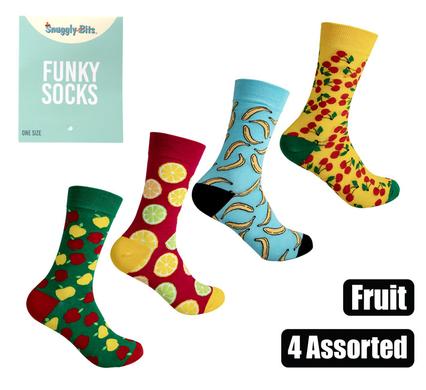 Snuggly Bits Socks Unisex Fruit Designs