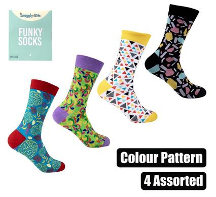 Snuggly Bits Socks Unisex Colour Patterns Assorted