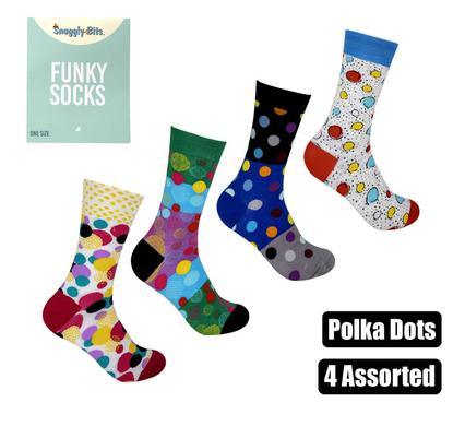 Snuggly Bits Socks Unisex Polka Dot Designs