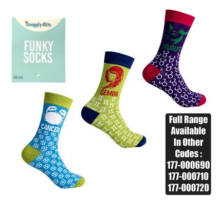 Snuggly Bits Socks Unisex Zodiac Taurus/Gemini/Cancer