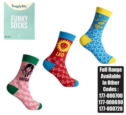 Snuggly Bits Socks Unisex Zodiac Leo/Virgo/Libra