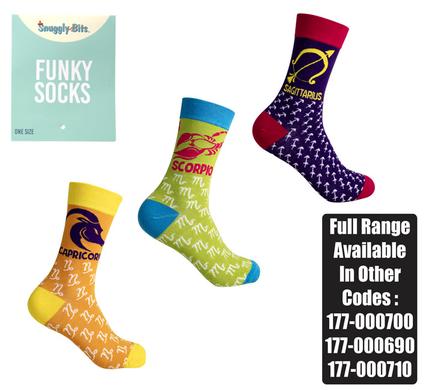 Snuggly Bits Socks Unisex Zodiac Scorpio/Sagit/Capric