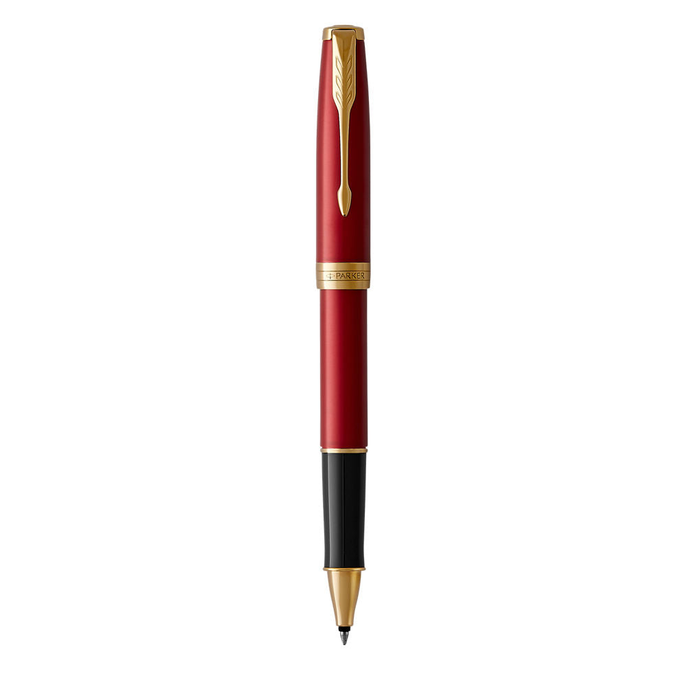Parker Sonnet Roller Ball Fine NIb Black Ink - Red Gold Trim