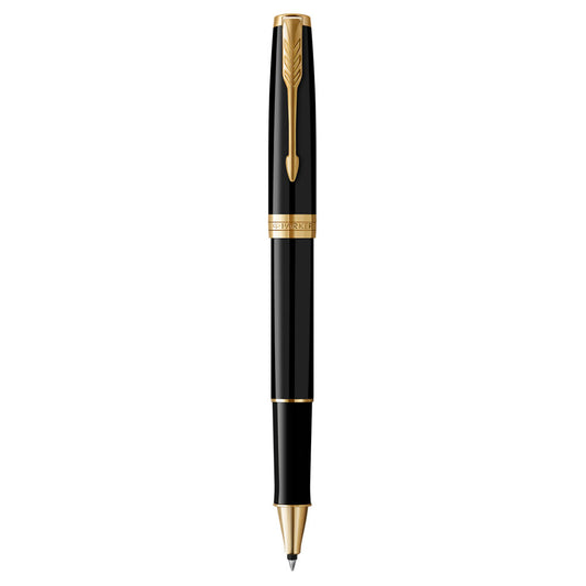 Parker Sonnet Roller Ball Fine NIb Black Ink - Black Gold Trim