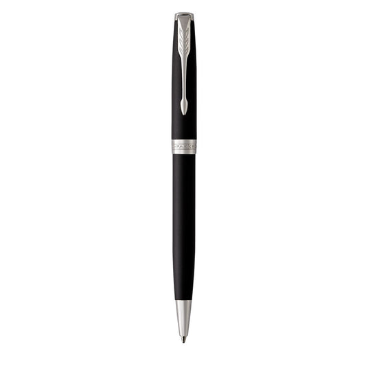Parker Sonnet Ball Pen Medium NIb Black Ink - Matte Black Chrome Trim