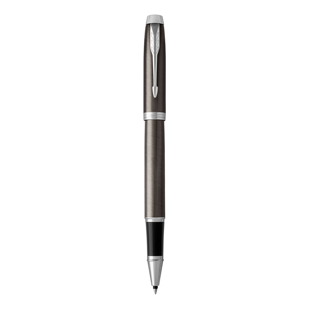 Parker IM Roller Ball Fine Nib Black Ink - Dark Espresso Chrome TrIm