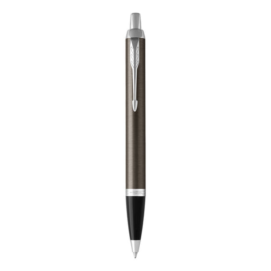 Parker IM Ball Pen Med Nib Blue Ink - Dark Espresso Chrome TrIm