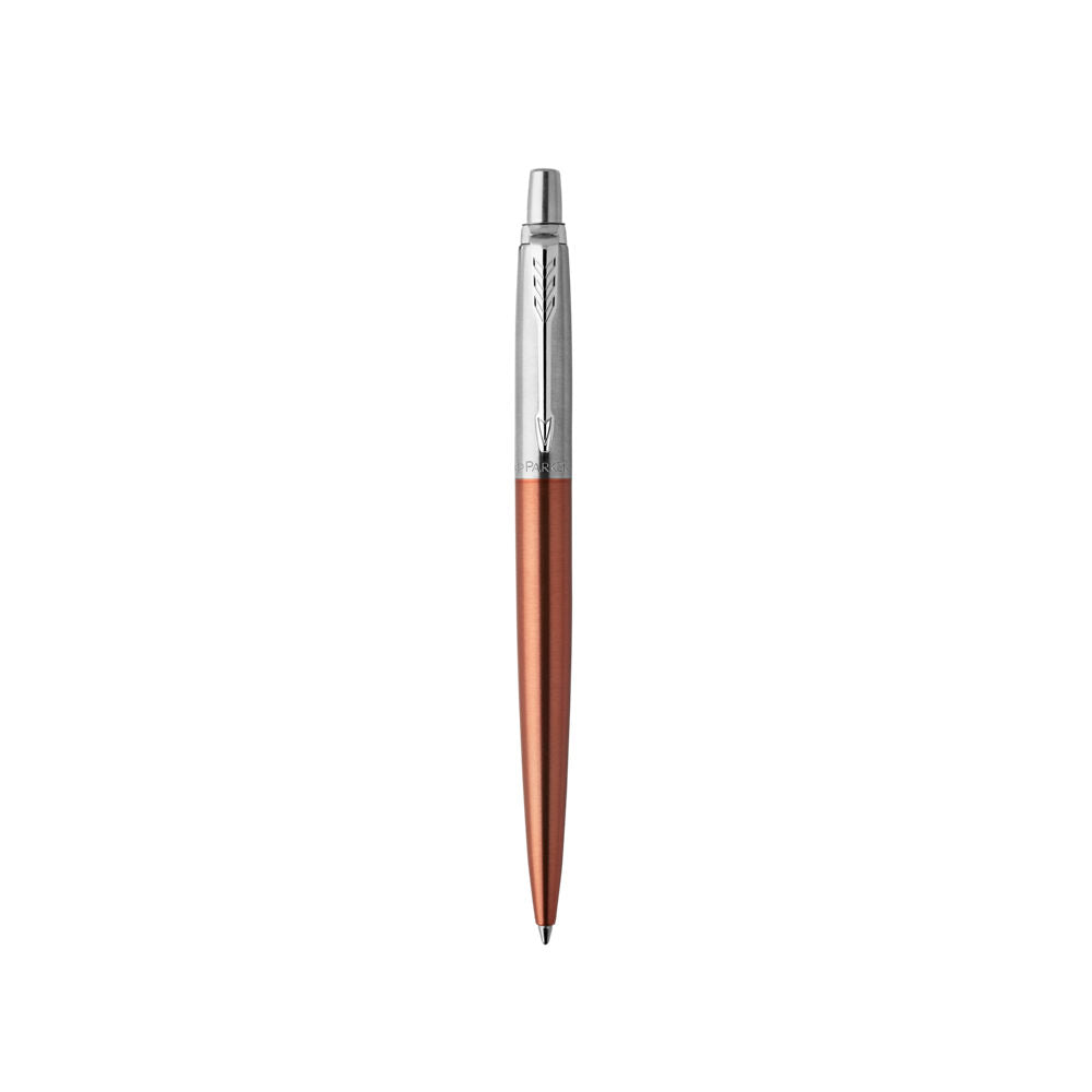 Parker Jotter Ball Pen Medium Nib Blue Ink Gift Box - Chelsea Orange Chrome Trim