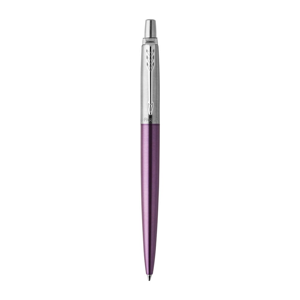 Parker Jotter Ball Pen Medium Nib Blue Ink Gift Box - Victoria Violet Chrome Trim