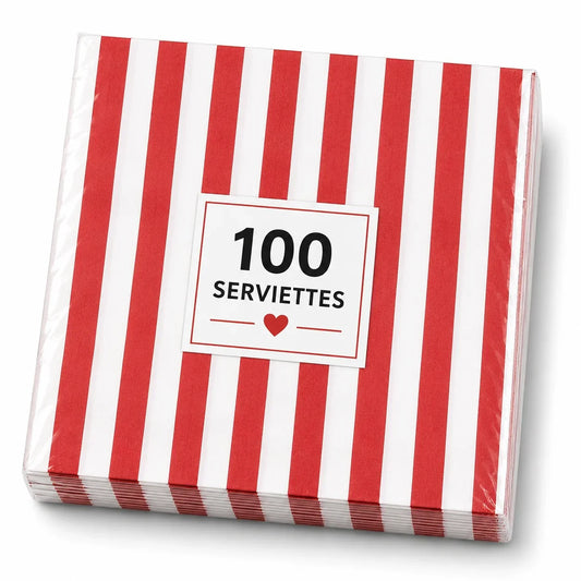 Red Stripe Serviettes