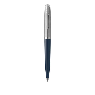 Parker 51 Ball Pen Medium Nib Black Ink - Midnight Blue Chrome Trim