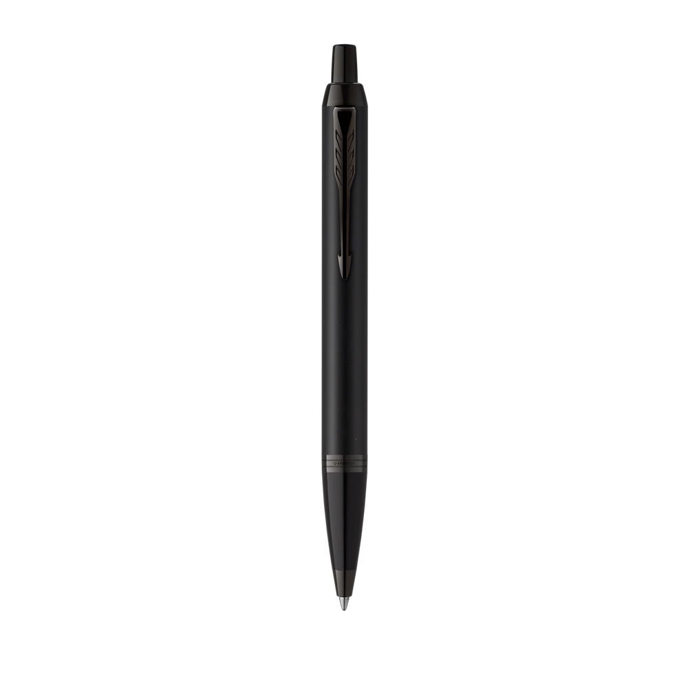 Parker IM Achromatic Ballpoint Pen - Matte Black Black Trim - Medium Nib - Blue Ink - Giftbox
