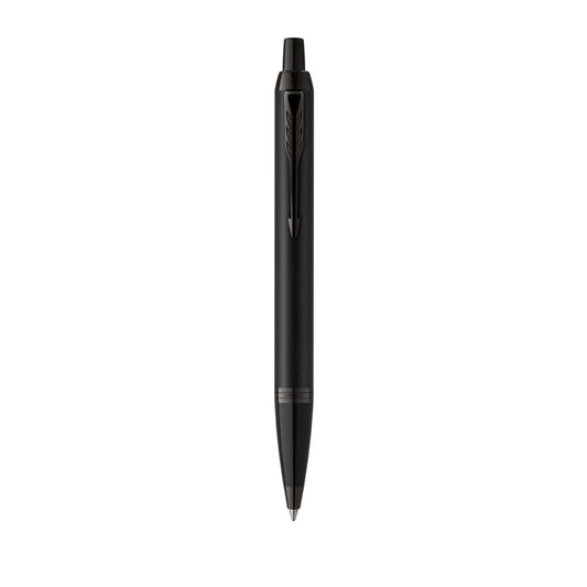 Parker IM Achromatic Ballpoint Pen - Matte Black Black Trim - Medium Nib - Blue Ink - Giftbox