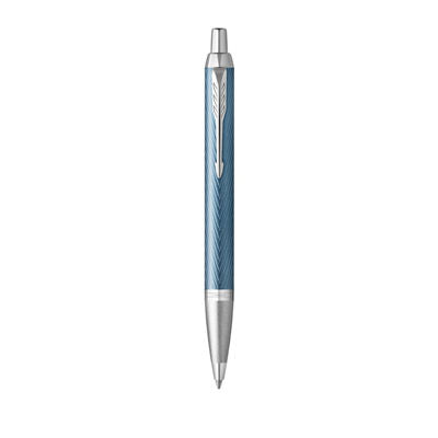 Parker IM Premium Ball Pen Medium Nib Blue Ink - Blue Grey Gold Trim