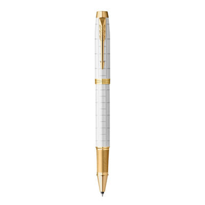 Parker IM Premium Roller Ball Fine Nib Black Ink - Pearl Gold Trim