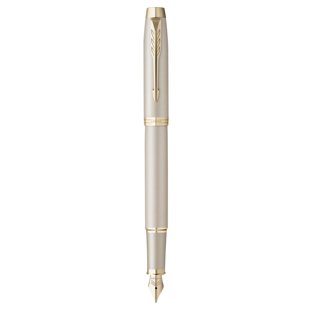 Parker IM Mono Fountain Pen Med Nib Blue Ink GB - Champagne