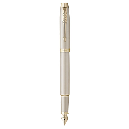 Parker IM Mono Fountain Pen Med Nib Blue Ink GB - Champagne