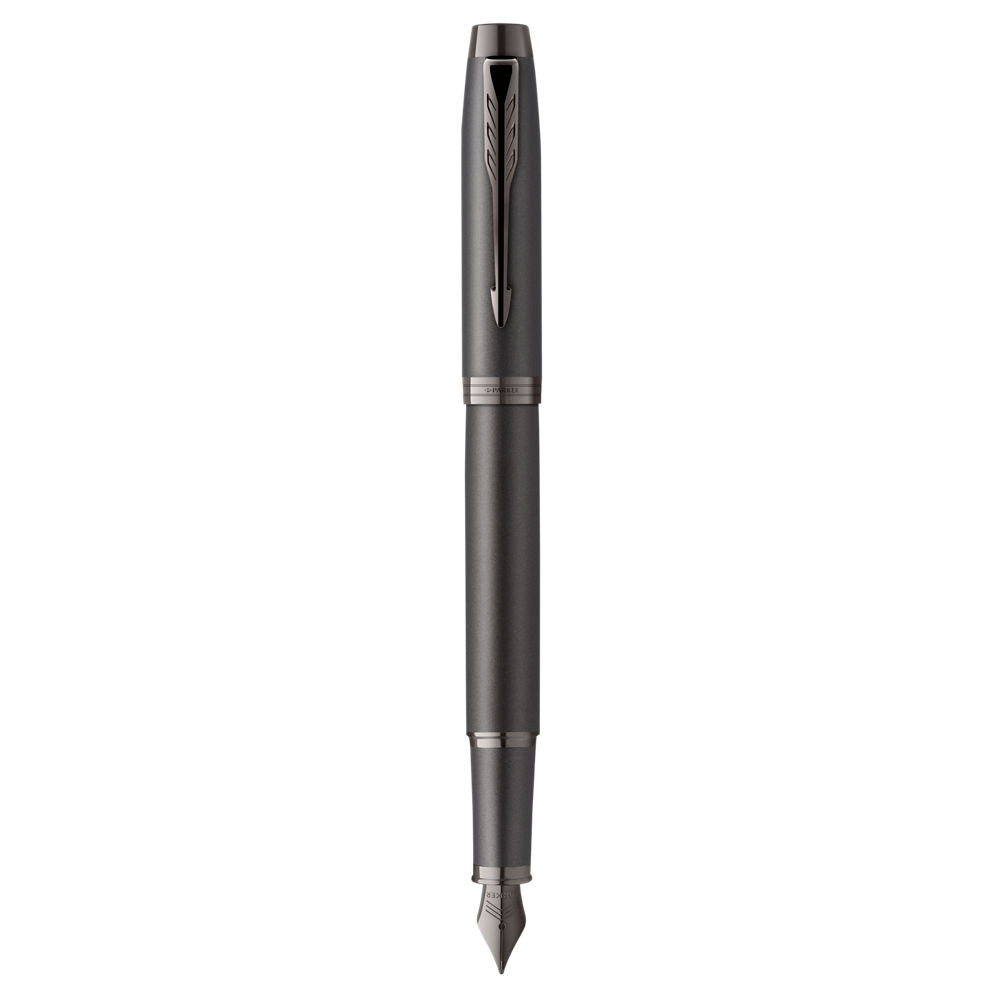 Parker IM Mono Fountain Pen Med Nib Blue Ink GB - Titanium
