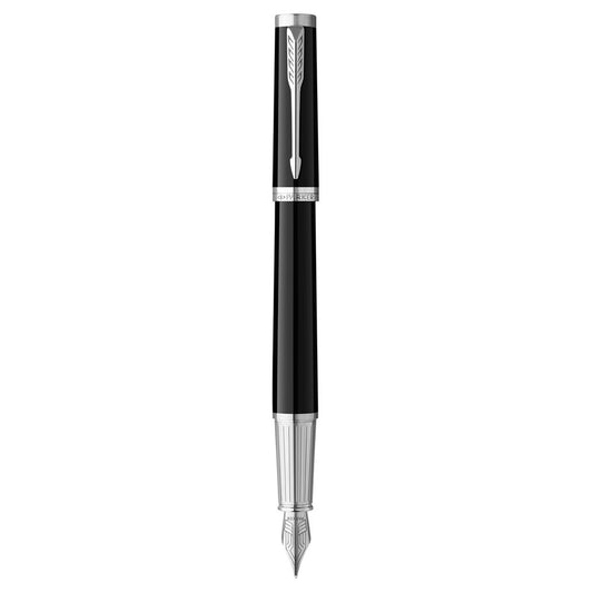 Parker Ingenuity Fountain Pen Medium Nib Black Ink - Black Chrome Trim