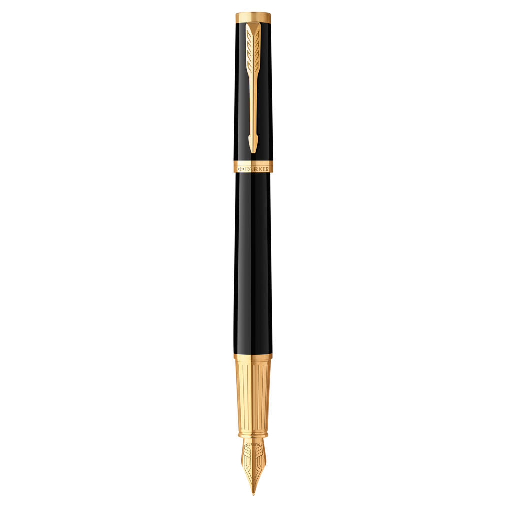 Parker Ingenuity Fountain Pen Medium Nib Black Ink - Black Gold Trim