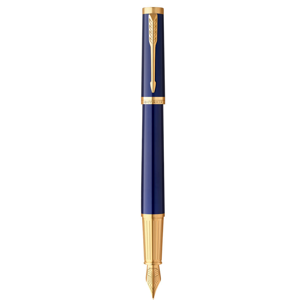 Parker Ingenuity Fountain Pen Medium Nib Black Ink - Blue Gold Trim Trim