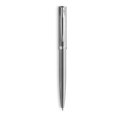 Waterman Impression Ball Pen Medium Nib Blue Ink -Stainless Steel Gold trim