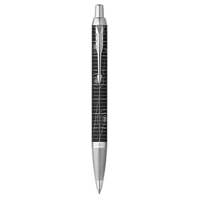 Parker IM XL ballpen Medium Nib Blue Ink Gift Box-Legancy of Flight Black Chrome Trim