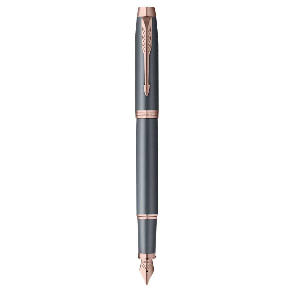 Parker IM FinishingTouch Fountain Pen Medium Nib Blue Ink -Slate