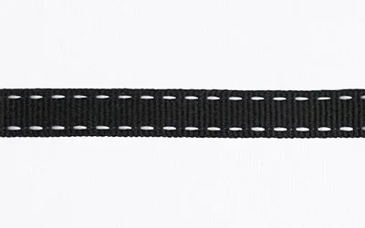 Saddle Stitch Ribbon Roll Black & White