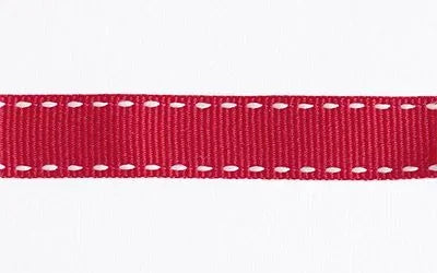 Saddle Stitch Ribbon Roll Red & White