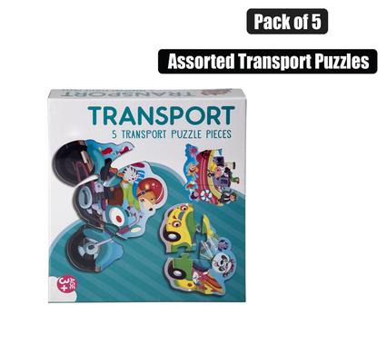 Puzzle Jigsaw Transport 19 Piece 5 Assorted
