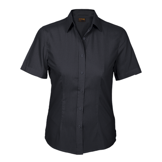Basic Poly Cotton Blouse Short Sleeve Ladies | Barron Clothing