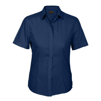 Basic Poly Cotton Blouse Short Sleeve Ladies | Barron Clothing