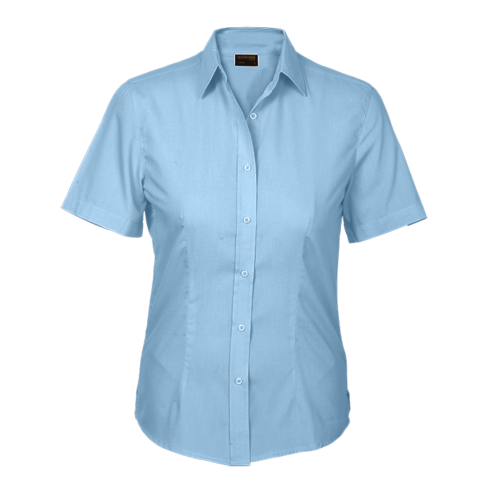 Basic Poly Cotton Blouse Short Sleeve Ladies | Barron Clothing