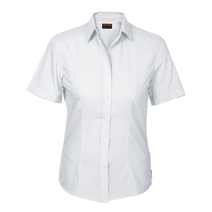 Basic Poly Cotton Blouse Short Sleeve Ladies | Barron Clothing