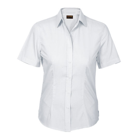 Basic Poly Cotton Blouse Short Sleeve Ladies | Barron Clothing