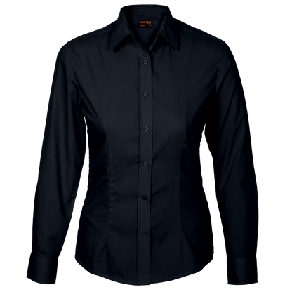 Basic Poly Cotton Blouse Long Sleeve Ladies | Barron Clothing