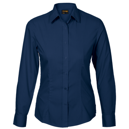 Basic Poly Cotton Blouse Long Sleeve Ladies | Barron Clothing