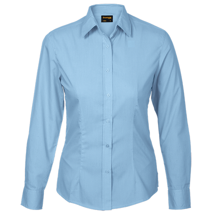 Basic Poly Cotton Blouse Long Sleeve Ladies | Barron Clothing