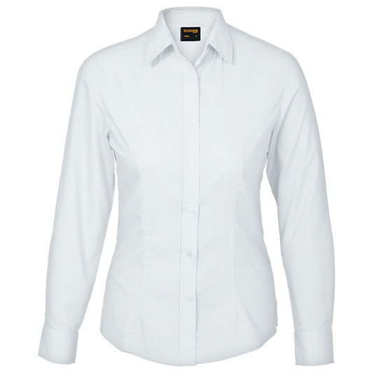 Basic Poly Cotton Blouse Long Sleeve Ladies | Barron Clothing